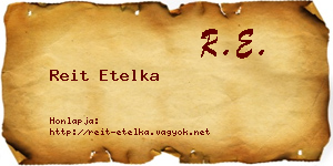 Reit Etelka névjegykártya